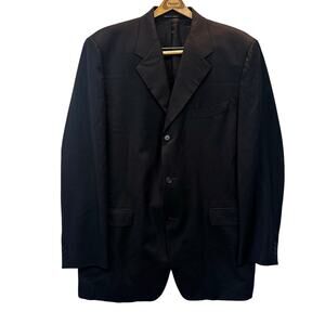 Vintage Canali Bernini Blazer Men 54L Black Proposta 100% Wool Jacket Made Italy